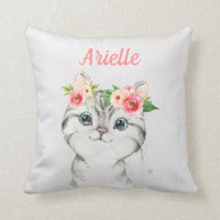 Almohada gatita personalizada, cojín de gato