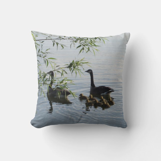 Almohada Geese salvaje - Negro (Anverso)