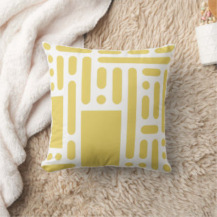 Almohada geométrica abstracta de mostaza amarilla