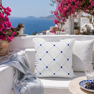 Almohada geométrica azul para tirar cojín