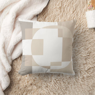 Almohada Geométrica Beige Decoración Minimalista d