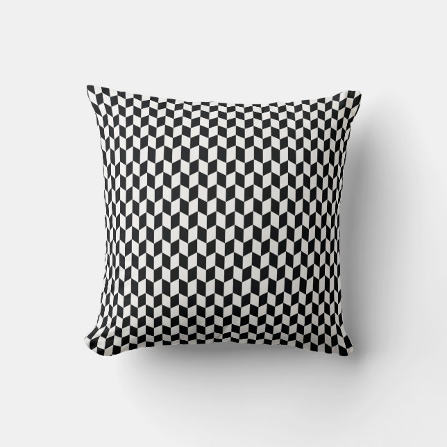 Almohada geométrica blanco y negro del modelo (Anverso)