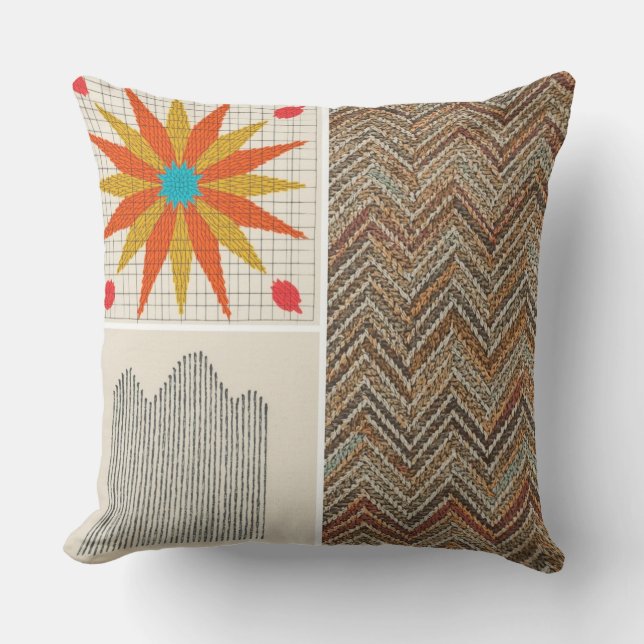 Almohada geométrica boho – Cojín con textura terro (Anverso)
