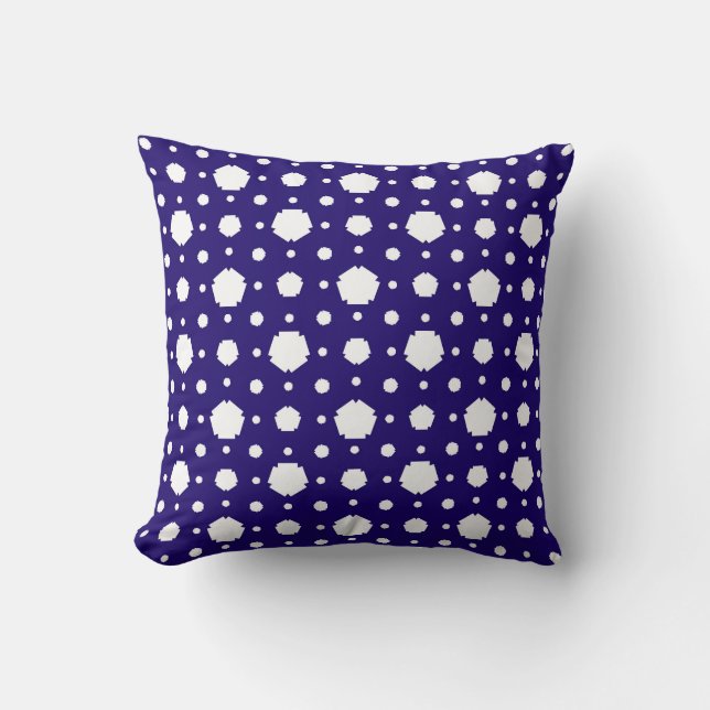 Almohada geométrica con patrón pentagonal (Anverso)