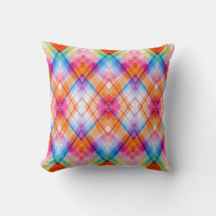 Almohada geométrica de acuarela vibrante