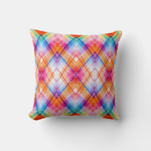 Almohada geométrica de acuarela vibrante