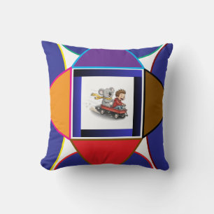 Almohada geométrica de aventura de koala lindo par