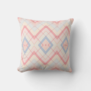Almohada geométrica de cuadros pastel