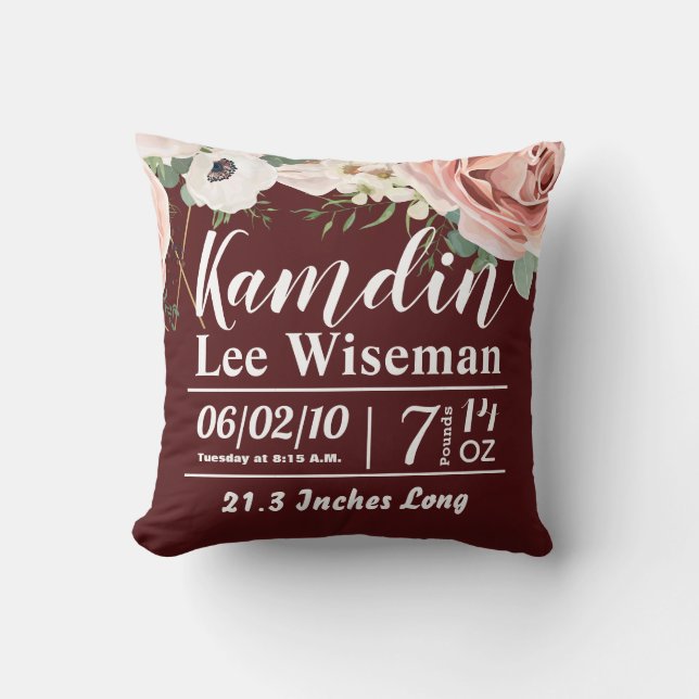 Almohada Geométrica de Jardín de Vino Personalizad (Anverso)