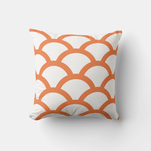Almohada geométrica de los círculos en naranja del (Anverso)