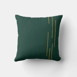 Almohada geométrica de oro verde esmeralda.