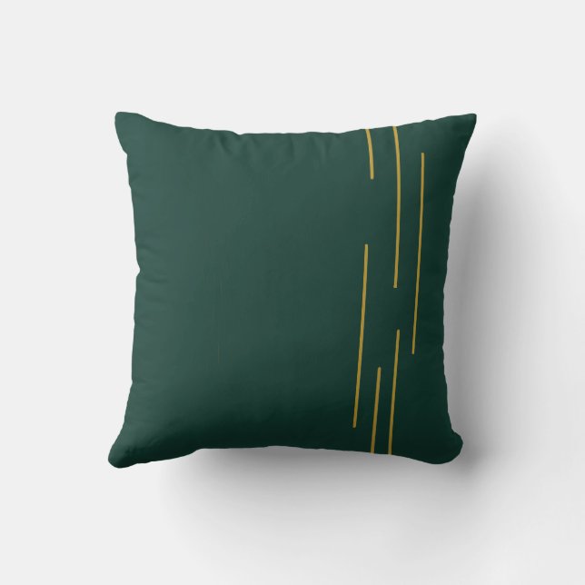 Almohada geométrica de oro verde esmeralda. (Reverso)
