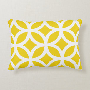 Almohada geométrica del acento - modelo amarillo