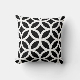 Almohada geométrica del modelo en blanco y negro