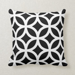 Almohada geométrica del modelo en blanco y negro