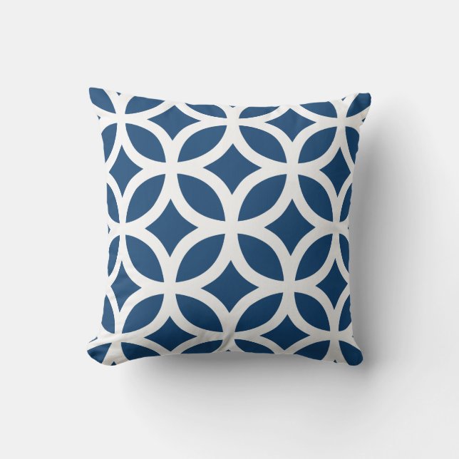 Almohada geométrica del modelo en el azul de (Anverso)