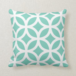 Almohada geométrica del modelo en turquesa