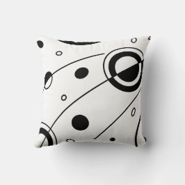 Almohada geométrica en negro y blanco
