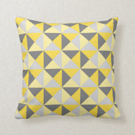 Almohada geométrica gris amarilla retra de los