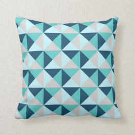 Almohada geométrica gris verde azulada de los