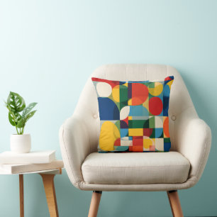 Almohada geométrica minimalista con patrón de bloq