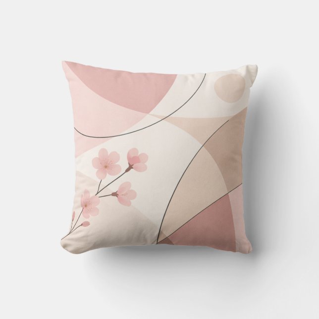 Almohada geométrica minimalista de sakura moderna (Anverso)