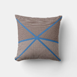 Almohada geométrica moderna azul y marrón para ext