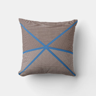 Almohada geométrica moderna azul y marrón para ext