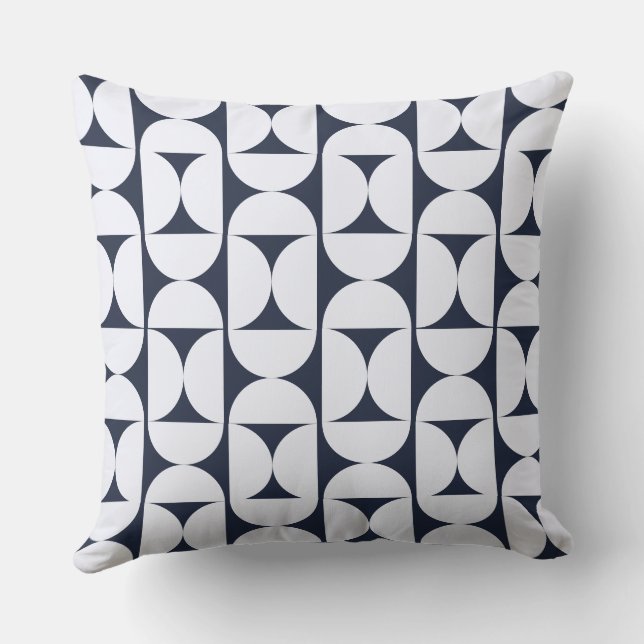 Almohada geométrica moderna de la marina (Reverso )