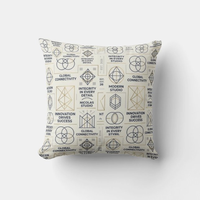 Almohada geométrica moderna para lanzar (Anverso)