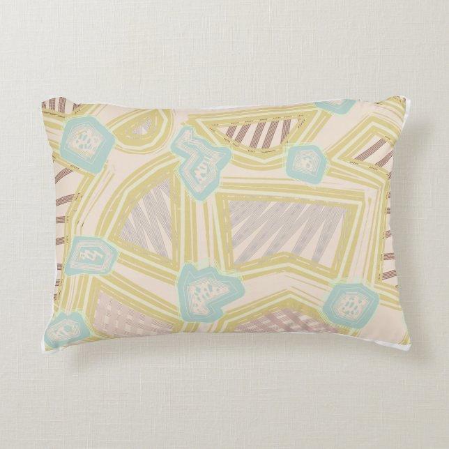Almohada geométrica moderna y terrosa (Anverso)