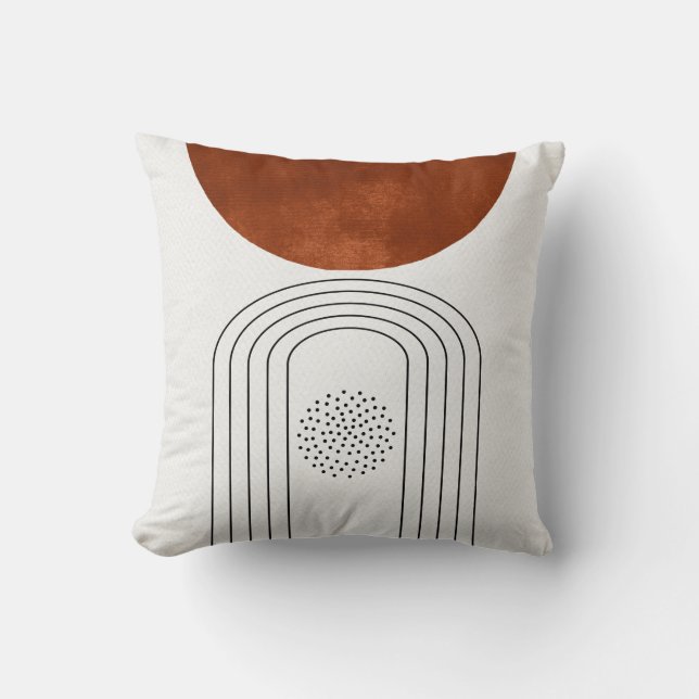 Almohada geométrica naranja de estilo moderno de m (Anverso)