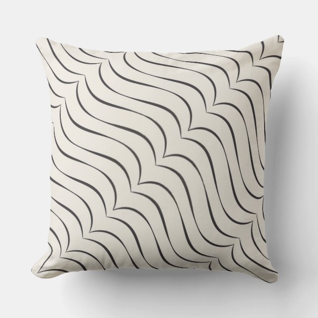 Almohada geométrica negra para echar (Anverso)