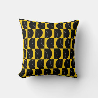 Almohada geométrica negra y amarilla de órbita dor
