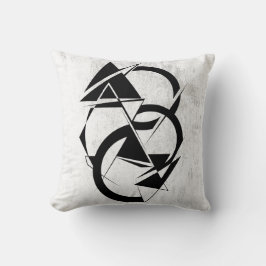 Almohada geométrica negra y blanca para tirar