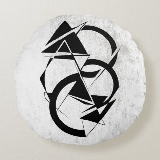 Almohada geométrica negra y blanca redonda para ti