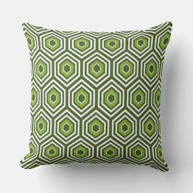 Almohada Geométrica Panal de Miel Verde (Anverso)
