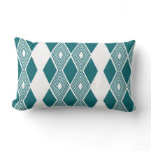 Almohada geométrica teal de rejilla de diamante Ne