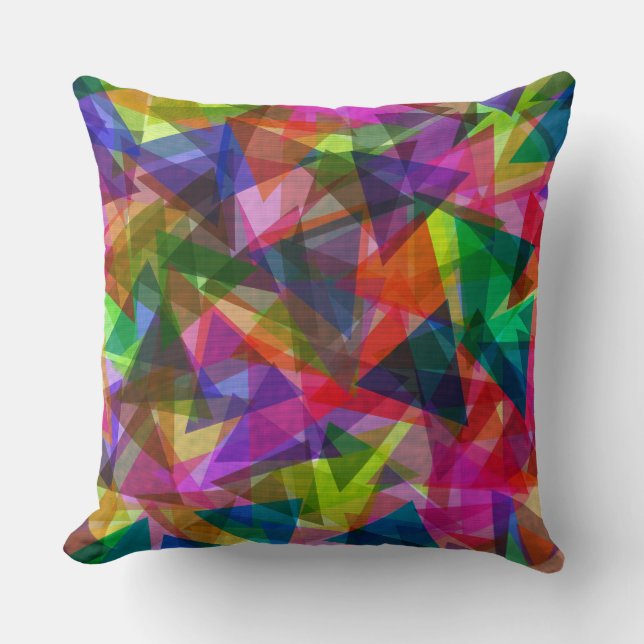 Almohada geométrica triangular colorida decorada c (Anverso)