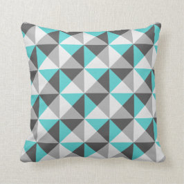 Almohada geométrica verde azulada de los