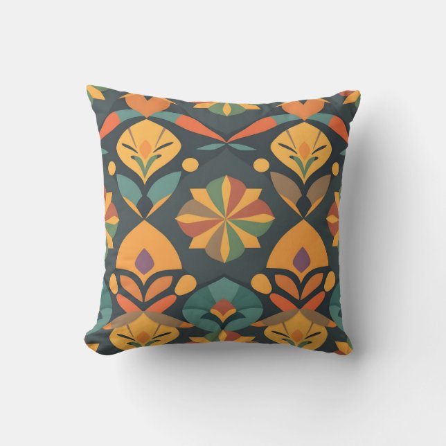 Almohada Geométrica Vibrante - Decoración Colorida (Anverso)