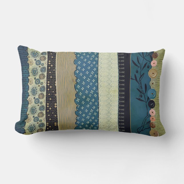 Almohada gitana de MoJo - azul y moreno (Anverso)