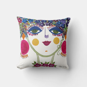 Almohada gitana del algodón del chica del jardín