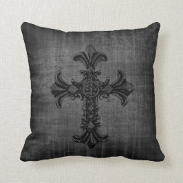 Almohada gótica cruzada oscura