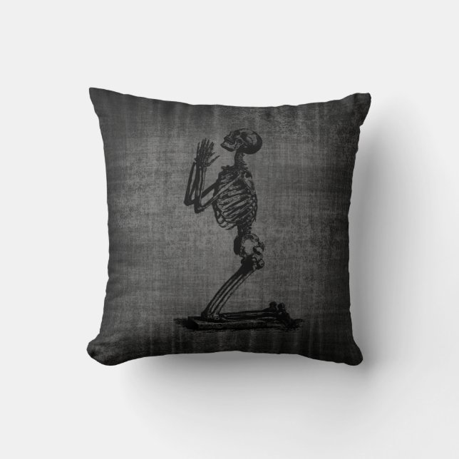 Almohada gótica esquelética que caza oscura (Anverso)