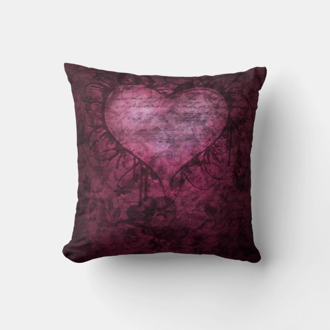 Almohada gótica magnífica del corazón del Grunge (Anverso)