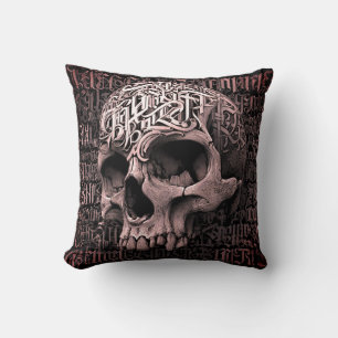 Almohada gótica tribal de cráneo
