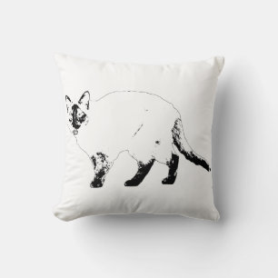 Almohada gráfica acogedora de gato moderno