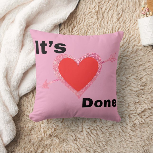 Almohada Gráfica de Corazón Hecho (Manta)