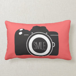Almohada gráfica de la sonrisa de la cámara